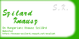 szilard knausz business card